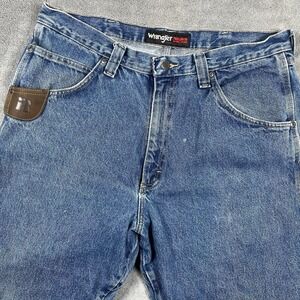 Wrangler RIGGS WorkWear Denim Mens Blue Jeans Carpenter Size 36x32 SEE PICS